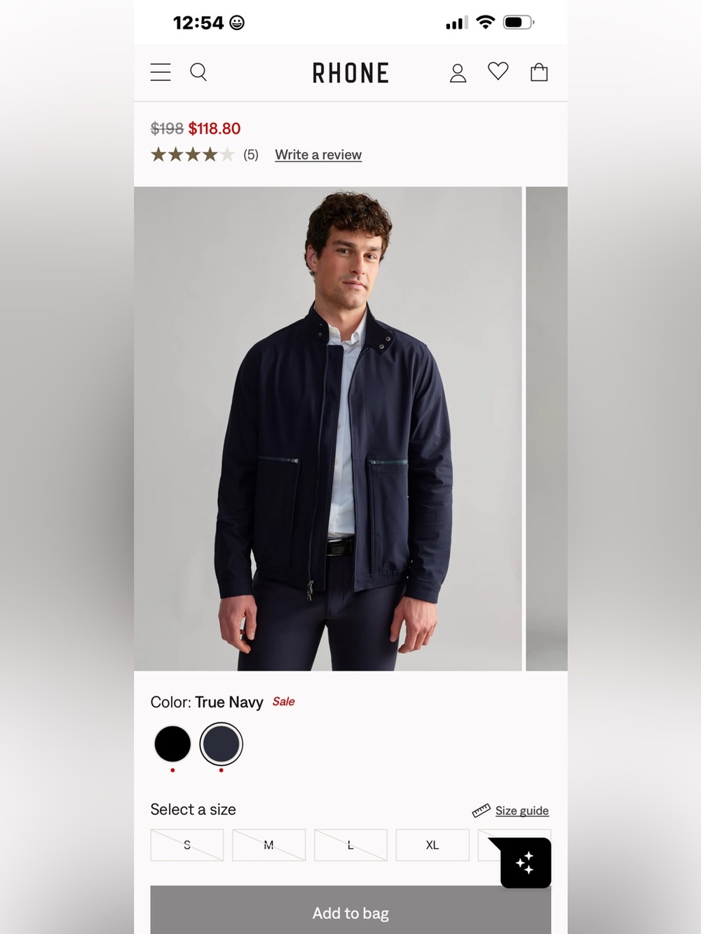 RHONE Navy Lightweight Jacket